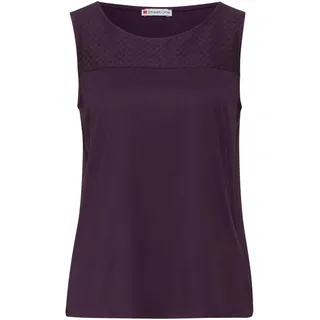 STREET ONE Damen A321665 Top Mit Spitze, Dark Berry Purple, 38 EU