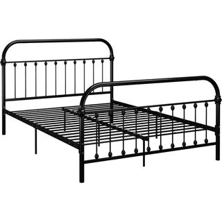 vidaXL Bettgestell Schwarz Metall 140×200 cm - Schwarz