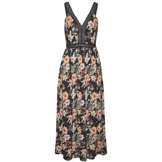 Buffalo Maxikleid Blumenmuster Schwarz 36