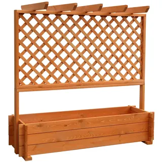 Promadino Spalier Pergola mit Pflanzkasten 140 x 64,5 cm Braun