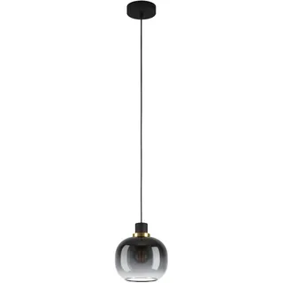 EGLO Hängelampe Oilella, 1-flammige Pendelleuchte Rauchglas über Esstisch