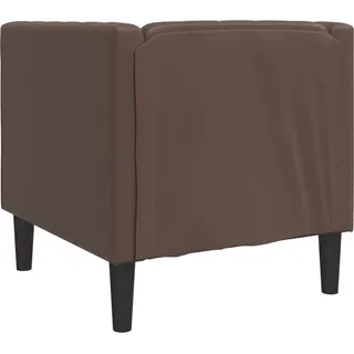 Chesterfield-Sessel Braun Kunstleder - Braun