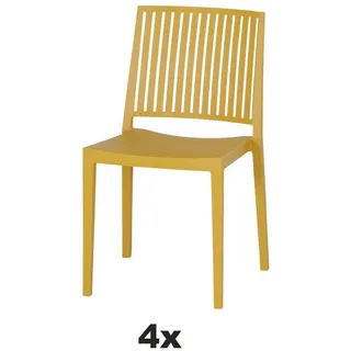 Siena Garden Stapelstuhl , Gelb , Kunststoff , 57x80x56 cm , stapelbar, gastro- und objekttauglich, wetterbeständig, UV-beständig , Gartenmöbel, Balkonmöbel, Balkonstühle