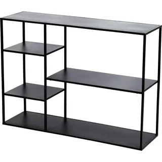 [en.casa] Standregal Isojoki 120x35x87,5 cm Metall Schwarz matt