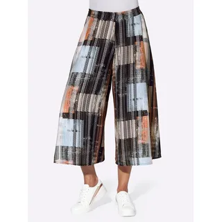 Hosenrock CLASSIC BASICS, Damen, Gr. 48, schwarz (schwarz, ecru, bedruckt), 100% Polyester, gemustert, mehrfarbig, wadenlang, Röcke Hosenrock