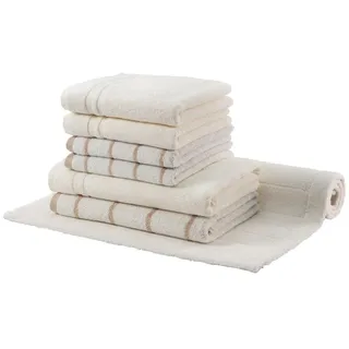 Egeria LINE Set mit Handtücher, Duschtücher und Badteppich 60x100cm 155 Ivory