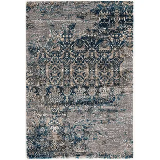 OCI DIE TEPPICHMARKE Teppich "JUWEL SILENTA" rechteckig 20 mm Höhe Kurzflor, Wohnzimmer, Marmor Optik, Hoch Tief Effekt, petrol, grau