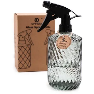 OFFIDIX Glas-Sprühflasche, Handdruck-Pflanzennebel, 0,45 l, Sprühflasche mit verstellbarer Düse für Innen- und Außenbereich, Gartenarbeit oder Hausreinigung (grün)