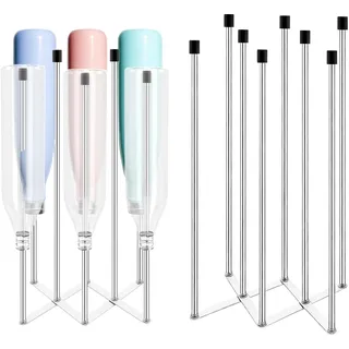 Flaschenhalter, Abtropfgestell Flaschen, Flaschentrockner, Klappbarer und Teleskopierbarer Abtropfständer für Wasserflaschen, Bietet Platz für Bis zu 8 Becher, aus Lebensmittelechtem Edelstahl