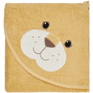 Sterntaler Kapuzenbadetuch 100x100cm Löwe Leo – Kuscheliges Badetuch aus saugfähiger Baumwolle – Mit süßen 3D-Ohren für Babys und Kleinkinder, Ocker