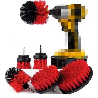 6 Stück steife Bürste Aufsatz Set/Spin Verschiedene Größen Bürste Power Scrubber/Bohrmaschine angetriebene Deckbürste/Entfernen von Algen, Schimmel und Moos von Gartenstatuen