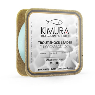 KIMURA Shock Leader Fluorcarbon FISCHING MONOFILE, Cristal, 0.128