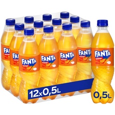 Fanta Orange , Super frische Limonade mit Orangengeschmack und Spaß-Garantie in praktischen Flaschen , 12 x 500 ml Einweg Flasche