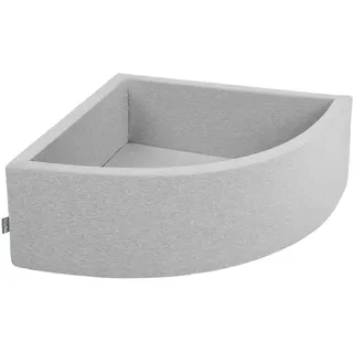 KiddyMoon Viertel Eckig Bällebad Bällepool 90X30cm/KEINE Bälle ∅ 7Cm Ballgruben Für Babys Spielbad Kleinkinder, Hergestellt In Der EU, Hellgrau