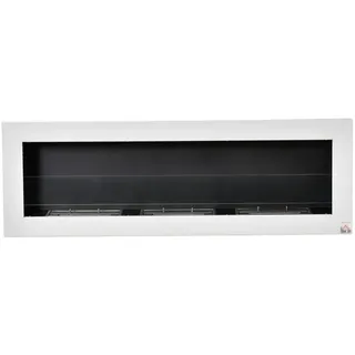 Homcom Ethanol-Kamin Bio-Ethanol-Brenner 3 Brennboxen 3 Std. Brenndauer Weiß , Metall , 15x40x120 cm , Elektrogeräte, Heizgeräte, Elektrokamine