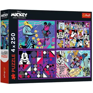 Trefl Puzzle 4x250 Mickey Mouse Abenteuerserie 13308
