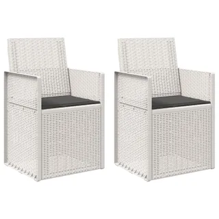 vidaXL Garten Esszimmerstühle 2 pcs Weiß und Anthrazit PP - Weiß
