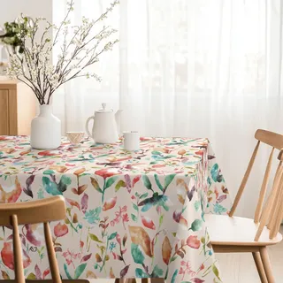 Martina Home Harzbeschichtete Tischdecke Aquarell, 260 x 140 cm, Rot