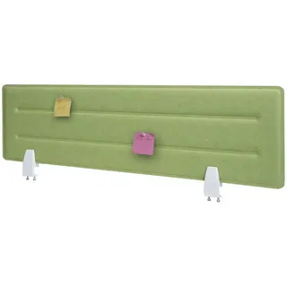 MCW Tischtrennwand MCW-G76, Büro-Sichtschutz Schreibtisch Pinnwand, Klemmen Stoff/Textil mit Prägung ~ 100x30cm grün