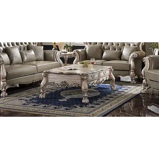 Couchtisch Tisch Sofa Tische Beistelltisch Wohnzimmer Design Beige Holz Barock - Beige