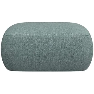 FLEXLUX Pouf »Torino, rund, bodennah, Sitzhocker, Polsterhocker« Modernes, organisches Hocker-Design, Kaltschaum, Wellenunterfederung, blau