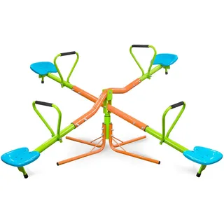 Kinderwippe 4-Sitzer Outdoor/Indoor bis 200kg , Blau , Metall , 190x190 cm , Freizeit & Co, Gartenspielzeug