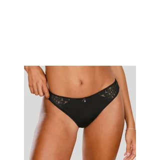 LASCANA Tanga »Flora« hinten aus leicht transparenter Spitze, schwarz
