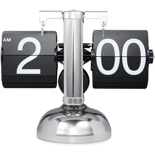 Wkevnu Vintage-Flip-Uhr – Retro-Digital-Tischuhr mit automatischem Klappmechanismus, batteriebetriebener interner Gangbetrieb für Heimbüro-Dekoration