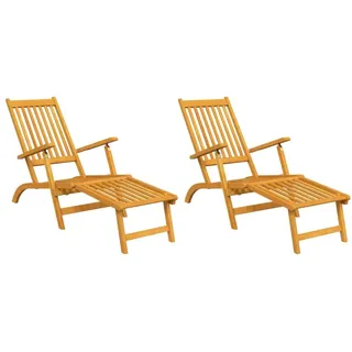 vidaXL Gartenliege 2 Stk. Massivholz 200 cm Braun