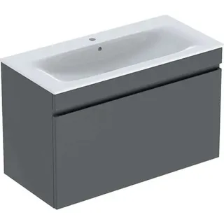 Geberit Renova Plan Set Waschtisch mit Unterschrank, 1 Schublade, 100x62,2x48cm, 501.917.JK.1, Farbe: Waschtisch: weiß, Front/Korpus: lava/lackiert matt