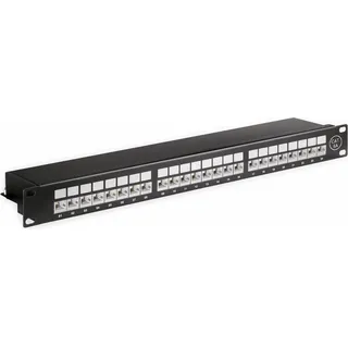 goobay CAT 6A Patch Panel 19 Zoll 24 Port Schwarz