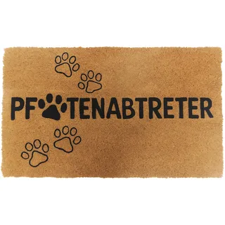 Relaxdays Fußmatte Kokos 60x40, Türvorleger Pfotenabtreter, rutschfest, wetterfest, Fußabstreifer innen & außen, schwarz