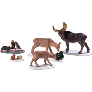 Lemax 92771 - Wild Animals Set - Wilde Tiere/Waldtiere - Kleine Weihnachtsfiguren für Weihnachtsdorf/Weihnachtswelt