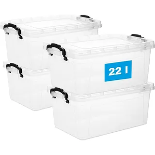 Centi Stapelbox 22 Liter 4-tlg. transparent