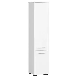 abamihome Akord Hochschrank Weiß 30x30x140 cm , Holzwerkstoff , 5 Fächer , Rechteckig,Quadratisch , 30x140x30 cm , Badezimmer, Badmöbel, Midischränke