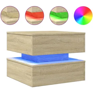 vidaXL Couchtisch mit LED-Leuchten Sonoma-Eiche 50x50x40 cm - Braun
