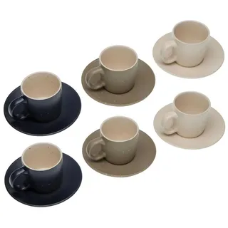 Versa Set mit 6 Teetassen mit Teller Tashi Steingut