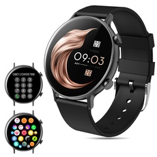 jianyana Smart Watch Herren Damen Aktivitäts-Fitness-Armbanduhr mit Blutdruck, Herzfrequenz, Schrittzähler, Schlafüberwachung, IP67, wasserdichte Smartwatch für Android iOS (schwarz)