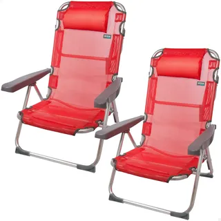 AKTIVE 62265-2er-Pack hohe Klappstühle mit Auflage für Strand, Garten, Terrasse oder Camping | Maße 48x60x90cm | Robuste, ergonomische Armlehnen, inklusive Tragegriff5