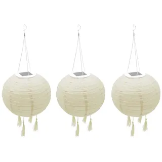 Lumi Jardin 3er-Set Solar-Lampions ∅30cm beige