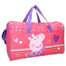 mybagstory - Sporttasche – Peppa Pig – Kinder – Schule – Kindergarten – Kindergarten – Grundschule – Mädchentasche – Größe 40 cm – verstellbarer Gurt, Rosa, kindergepäck