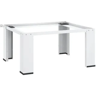 vidaXL Waschmaschinen-Untergestell, 64/55/32,5 cm, aus Stahl, Weiß , Metall , 54x31x63 cm , Waschküche, Waschmaschinenschrank