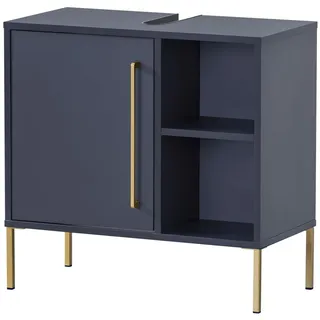 Schildmeyer Waschbeckenunterschrank 65,3 x 63,3 x 33,0 cm Nachtblau/Gold