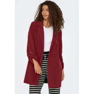 Langmantel ONLY "ONLNORMA LIFE 3/4 LOOSE COATIGAN CC PNT", Damen, Gr. XS, rot (cabernet detail:with melange), Web, Obermaterial: 100% Polyester, meliert, regular fit, Mäntel Langmantel