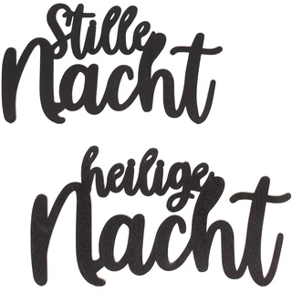 Papierdrachen Edle Weihnachtsdekoration - Schriftzug Stille Nacht aus Holz - Wanddeko | Tischdekoration zu Weihnachten - beidseitig lackiert - schwarz - wiederverwendbar