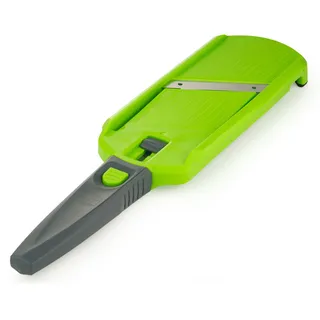 Börner Multi Slicer Gemüsehobel Kartoffelreibe Gurkenschneider handlicher Hobel Küchenraspel, Farbe:Grün/Grau - Grün