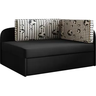 Kaiser Möbel Kinderbett Kindersofa mit schlaffinktion und bettkasten, wachsendes Bett WINNIE Schwarz-Ball Links - Schwarz