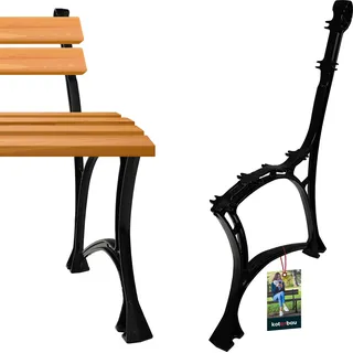 KOTARBAU® Bankfuß Schwarz 740x510 mm Aluminium Bankgestell Metall Gartenbank Metall Bankkufen Bankbeine Bank Kufen Füsse für Bank Sitzbank Parkbank - Schwarz