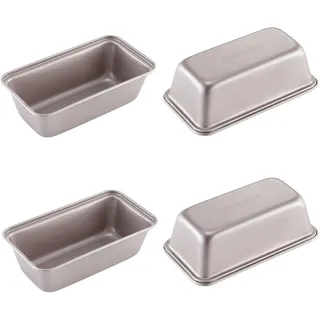 Antihaftbeschichtete Mini-Kastenformen zum Brotbacken, 15,2 cm Karbonstahl-Backformen für rechteckiges Brot und Fleischbackgeschirr, Set mit 4 Mini-Kuchenformen für Kuchen, Hackbraten, Banane