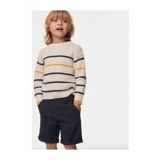 Boys M&S Collection Cotton Rich Chino Shorts (2-8 Yrs) - Navy, Navy - 7-8 Y
